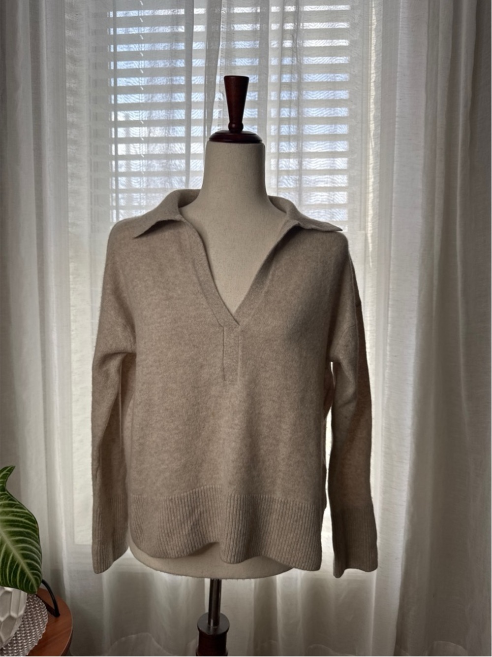 White + Warren Cashmere Polo Sweater Size Large